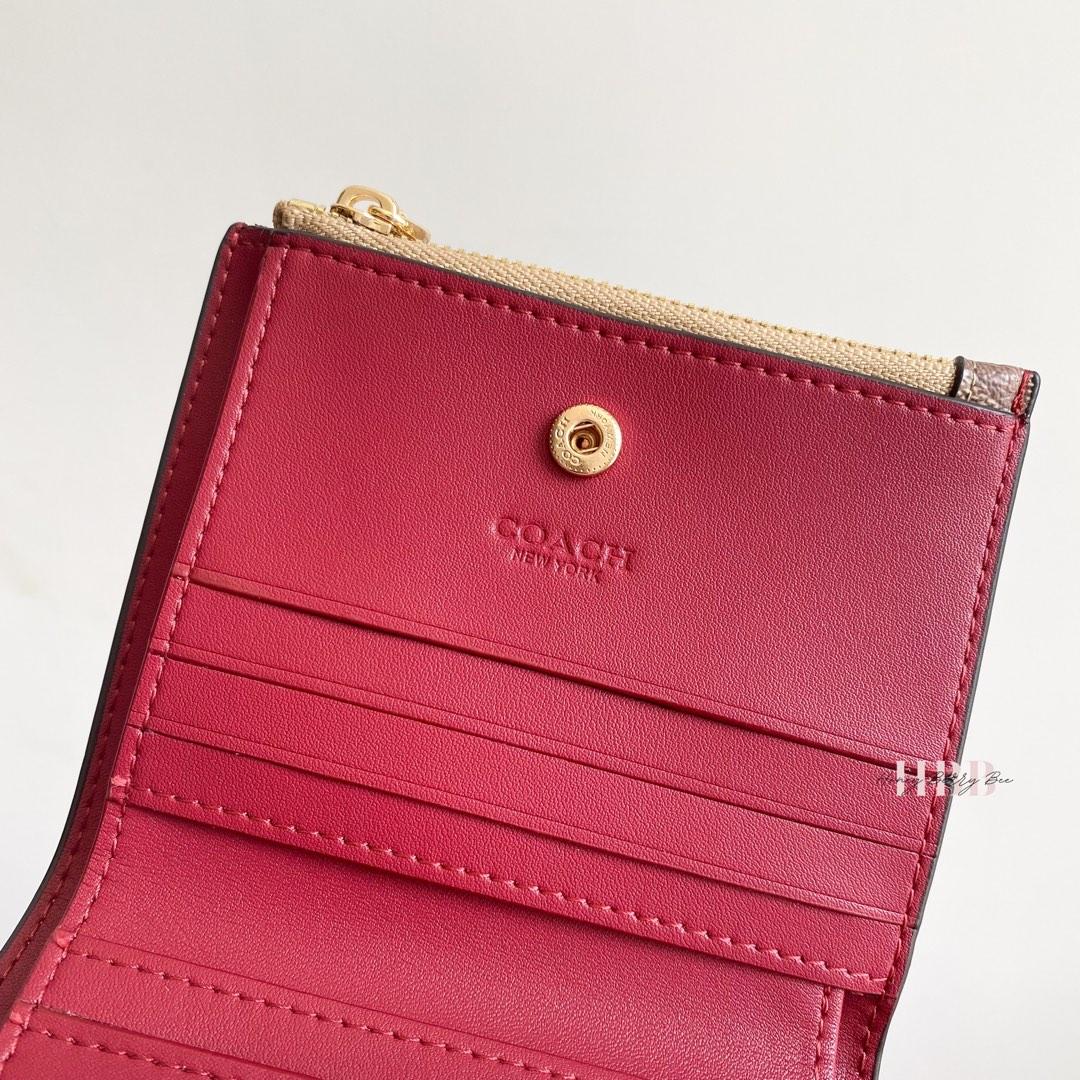 Coach Snap Card Case Wallet in Signature Canvas with Victorian Floral