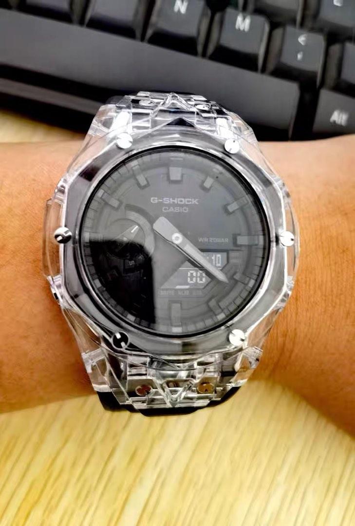 Custom hublot style crystal case gshock Casioak ga2100 ga2110 ga 2100 ga 2110 gab2100