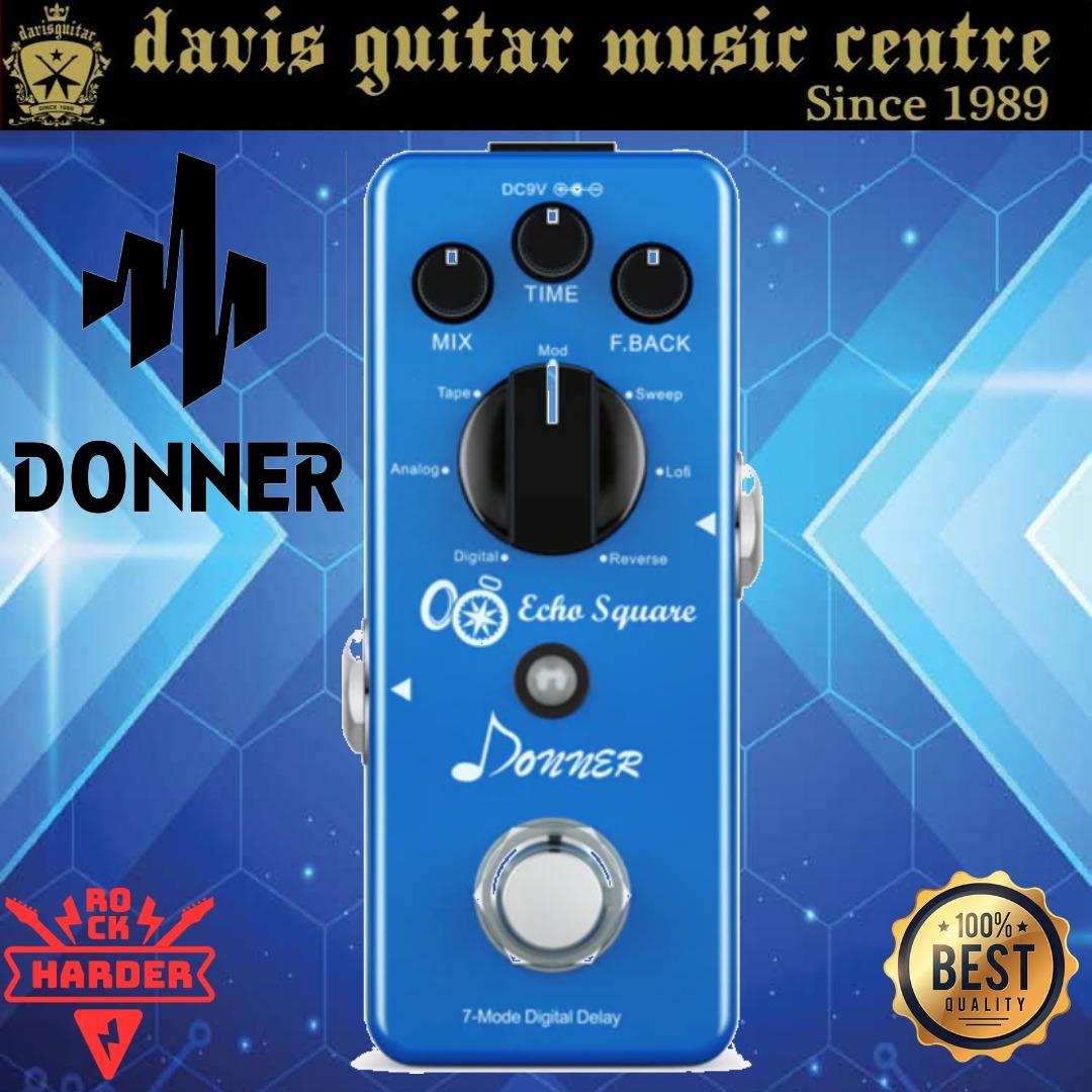 Donner 7Mode Digital Delay Pedal Echo Square MultiEffect Guitar Pedal