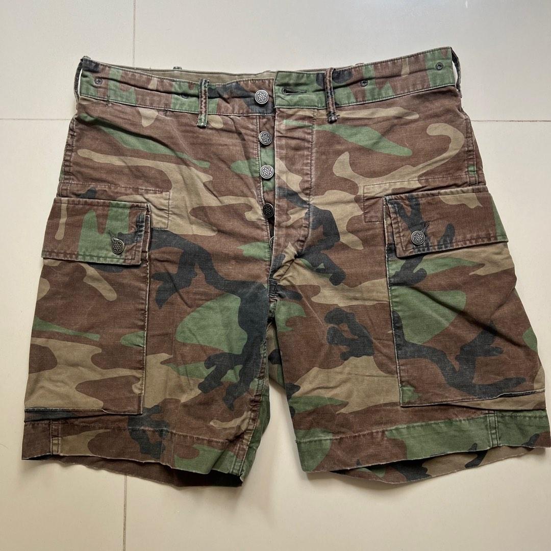 Double RL RRL Ralph Lauren camo 迷彩軍褲army military cargo shorts 