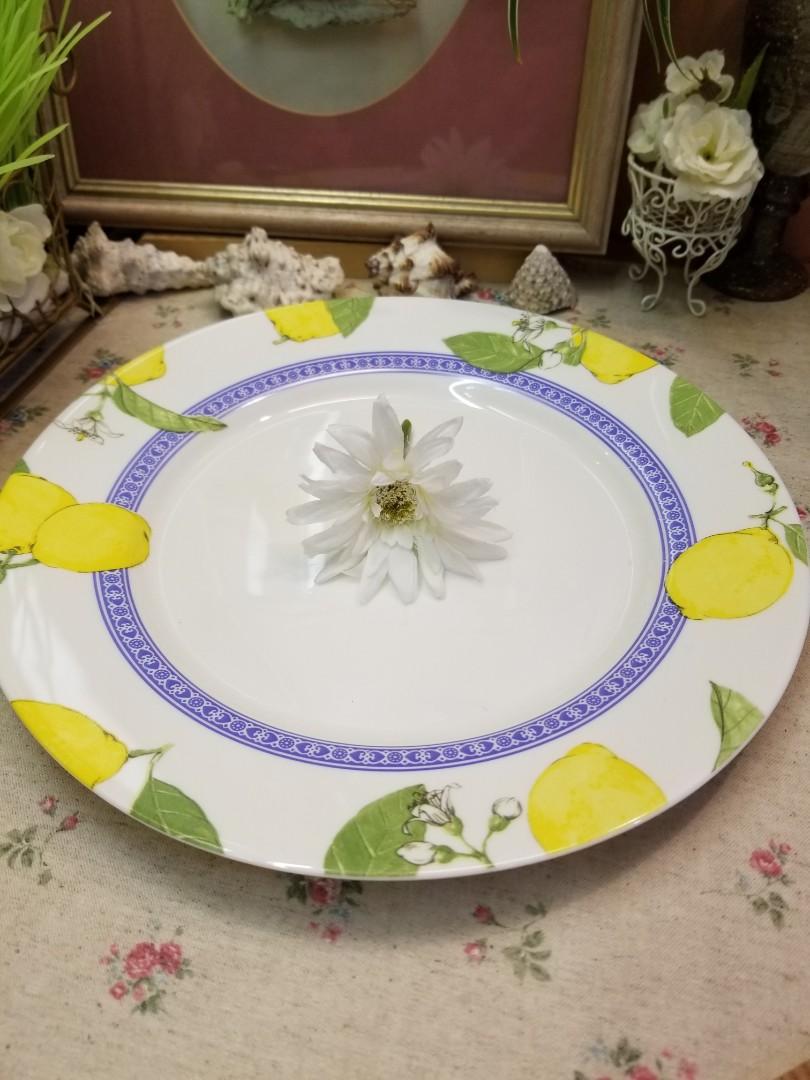 France Vintage Lemon Arcopal plate 27cm Furniture Home Living Kitchenware Tableware Dinnerware Cutlery on Carousell