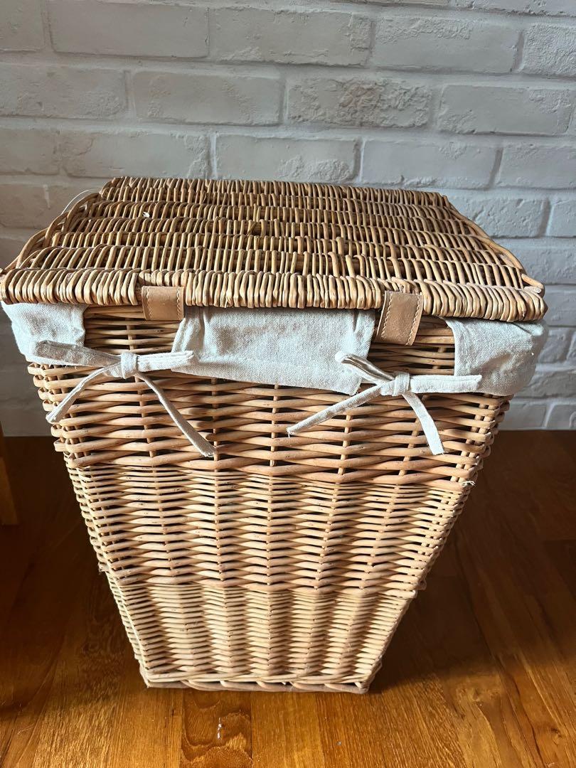 Francfranc Wicker Laundry Basket, Furniture & Home Living, Home