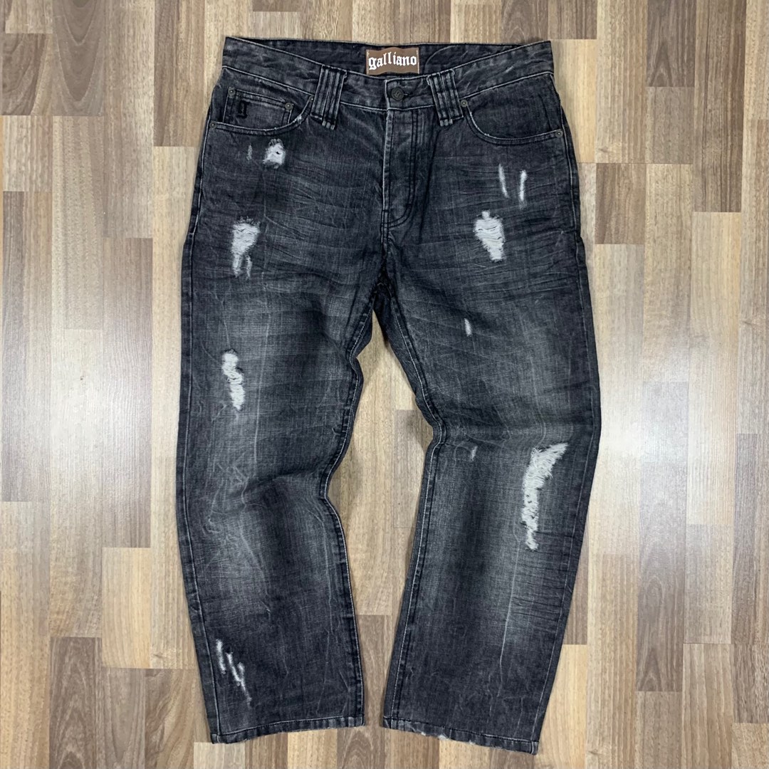 Galliano ripped jeans (authentic), Luxury, Apparel on Carousell