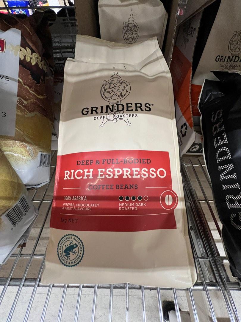 Grinders coffee deep and full bodied rich espresso beans 1kg, 嘢食 & 嘢飲