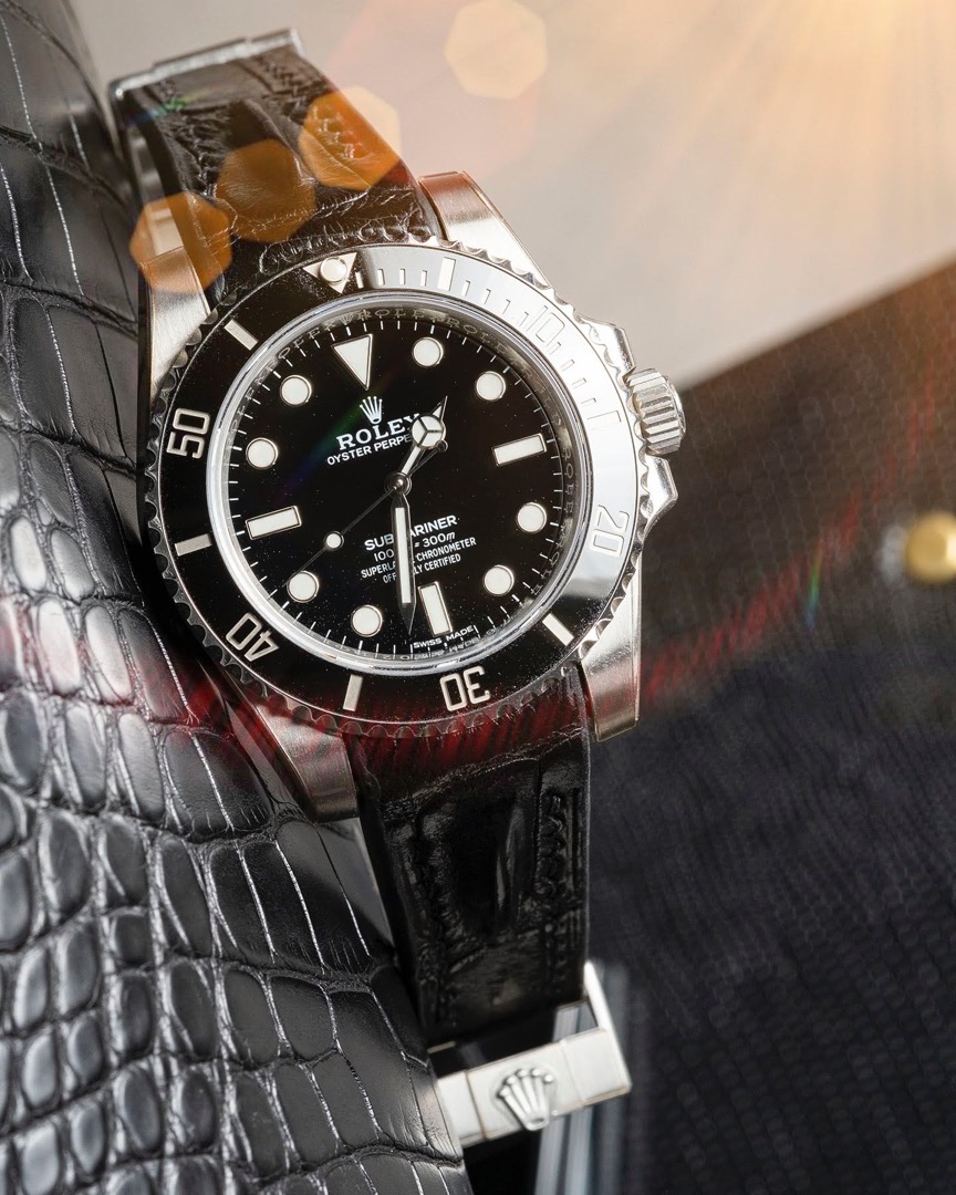 Rolex submariner crocodile strap cheap