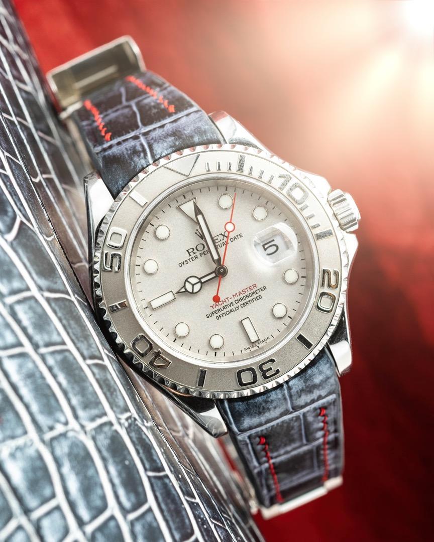Yachtmaster hotsell leather strap