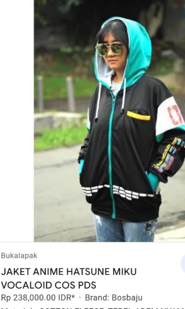 Hatsune miku jaket anime cosplay, Fesyen Wanita, Pakaian Wanita, Baju