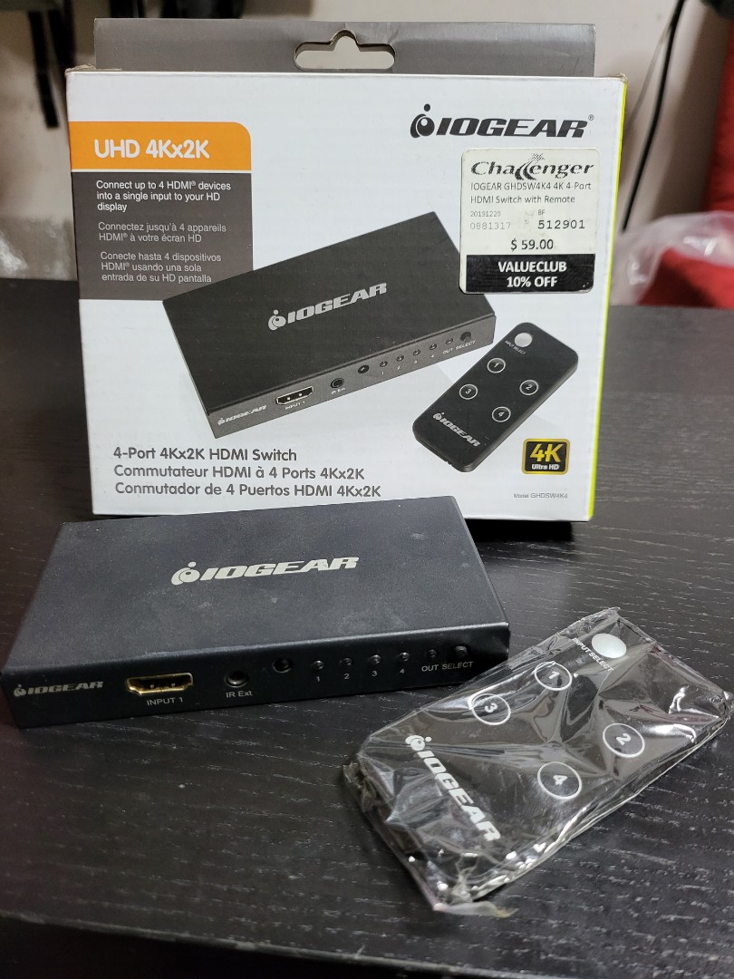 IOGEAR - GHDSW4K4 - 4K HDMI Switch