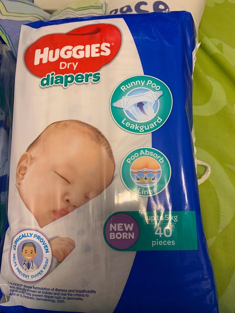 Huggies Dry Diapers and Pampers Baby-dry taped newborn, Babies & Kids