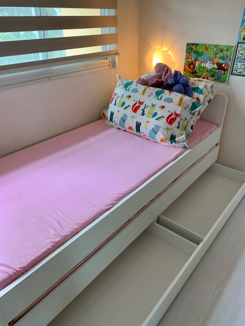 IKEA Bed frame with underbed and storage, Furniture & Home Living