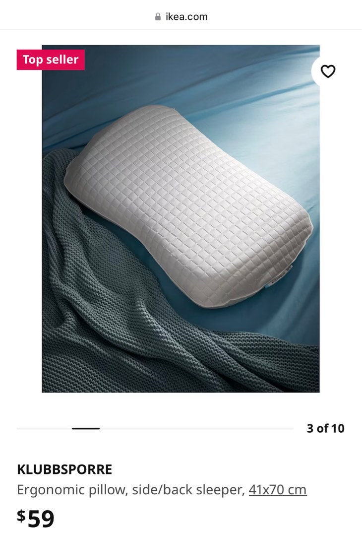 IKEA ergonomic pillow top seller Furniture Home Living