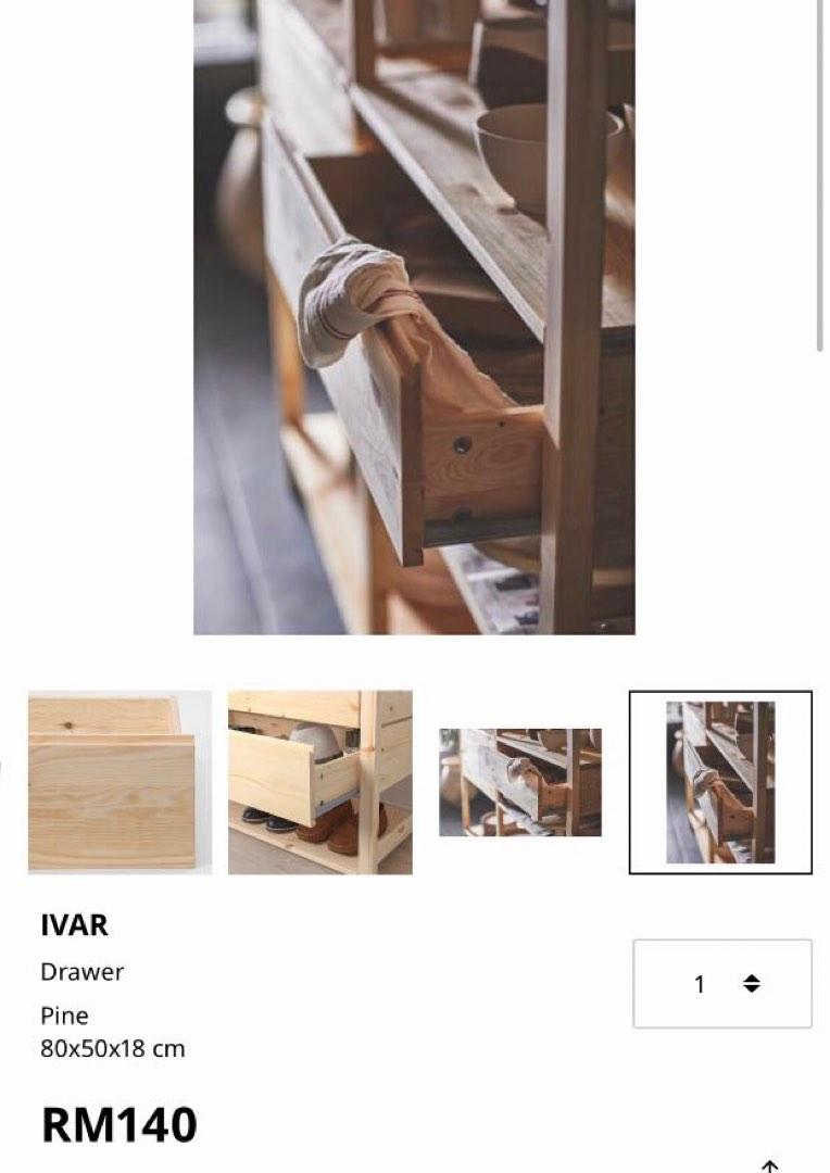 IVAR Storage box on casters, pine, 303/4x113/4 - IKEA