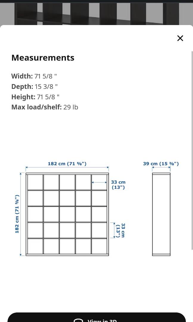 IKEA Kallax Shelf black brown, Furniture & Home Living, Furniture