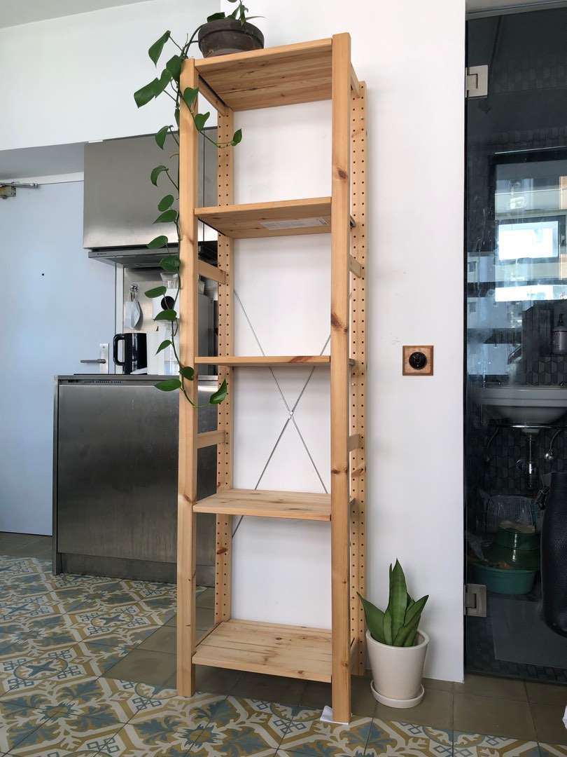 Ikea wood shelf, 傢俬＆家居, 傢俬, 書櫃、櫃子及架 Carousell