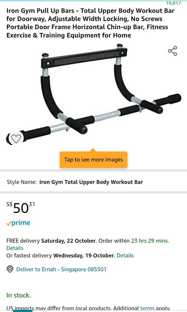 Iron Gym Pull Up Bars, Sports Equipment, Exercise & Fitness, Weights