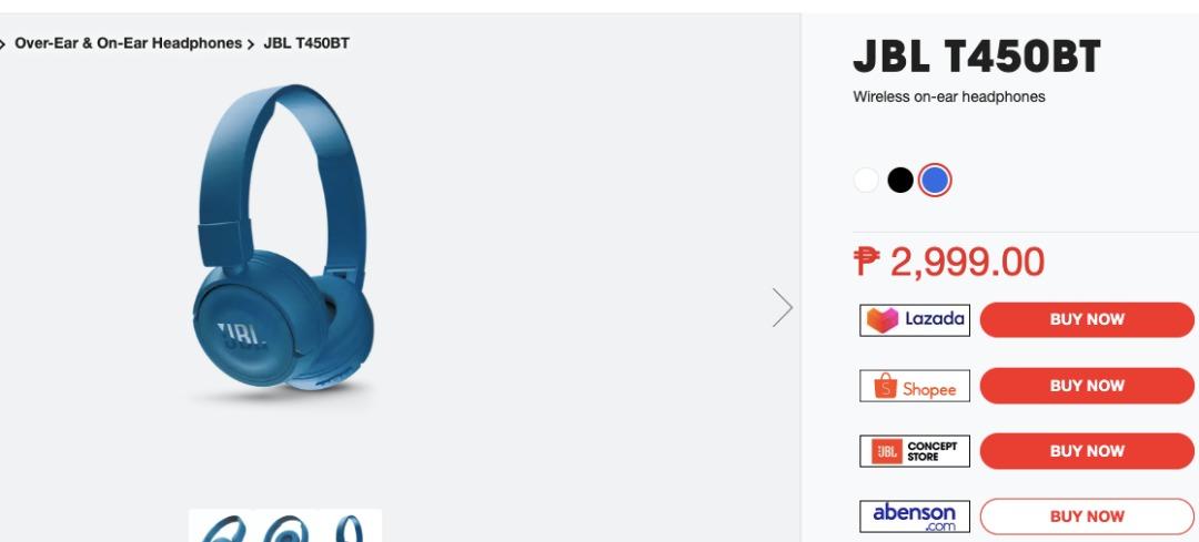 Jbl t450bt online lazada