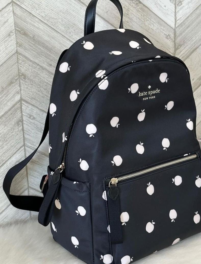 Kate Spade Chelsea Little Better Nylon Large Backpack Black Multi Apple  K9248, Women's Fashion, Bags & Wallets, Backpacks on Carousell