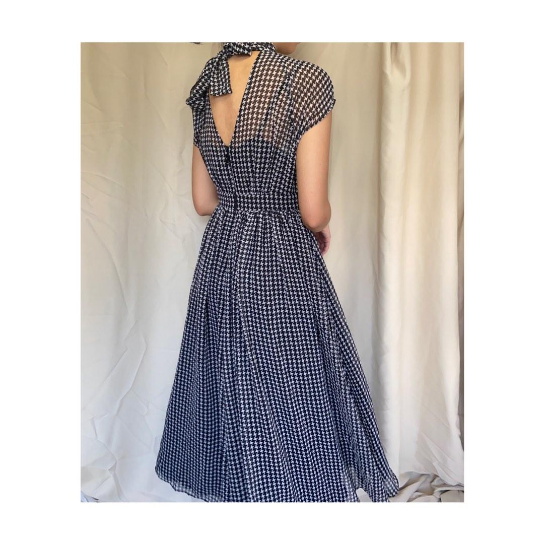 Kate Spade Houndstooth Chiffon Dress