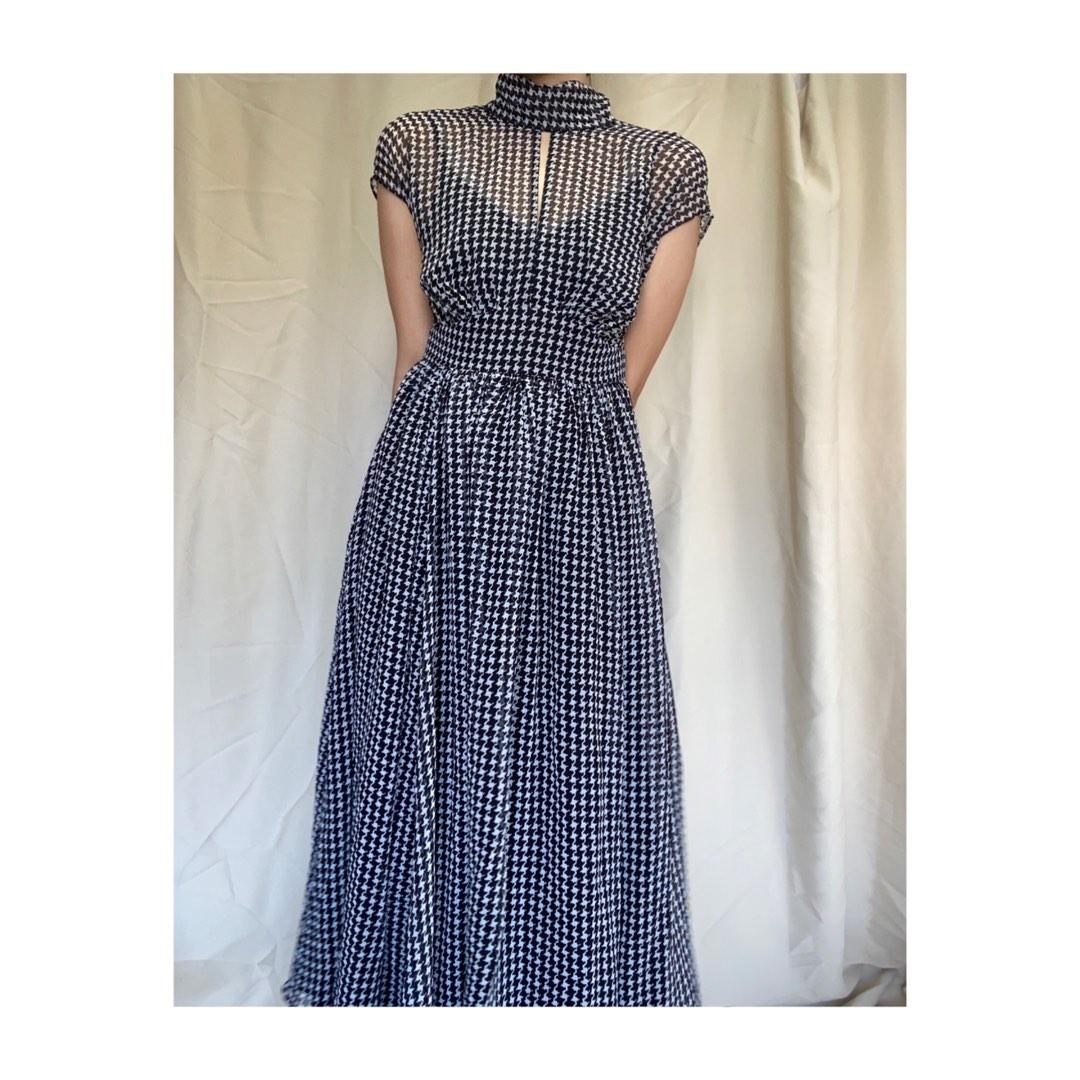 Kate spade shop houndstooth chiffon dress