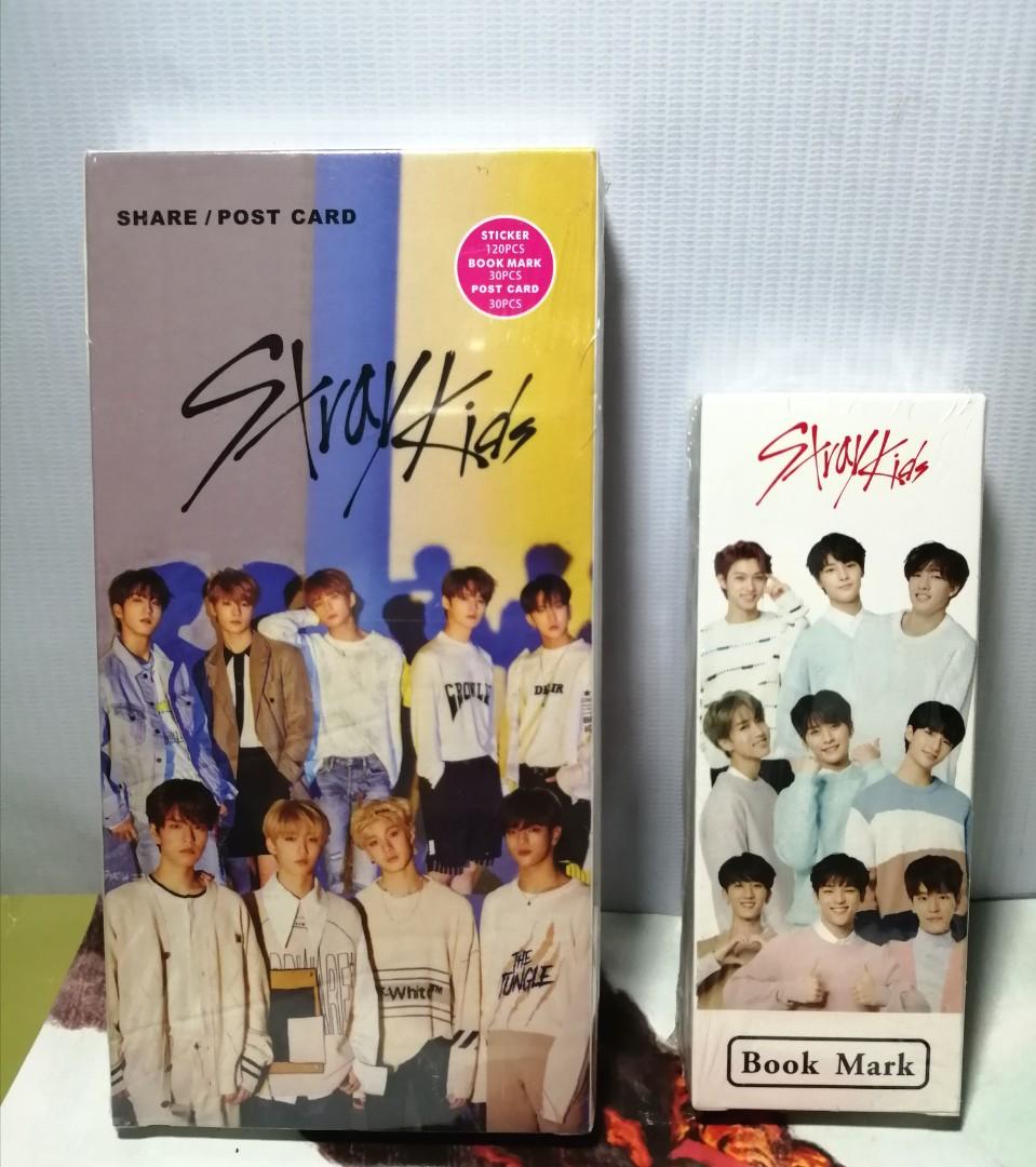 KPOP STRAY KIDS POSTCARD & BOOKMARK Package, K Pop Straykids