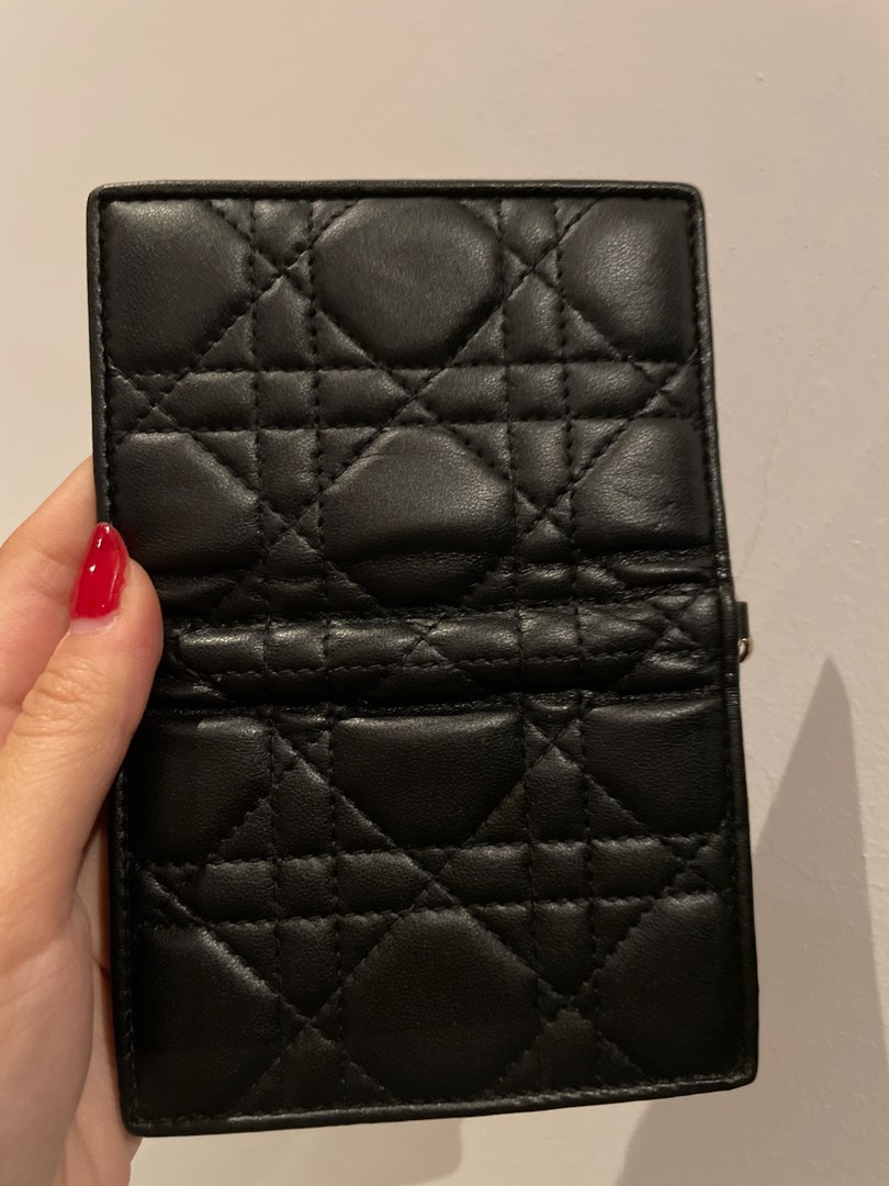 Lady Dior Card Holder Black, Luxury, Bags & Wallets on Carousell