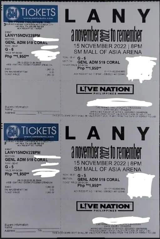 LANY TICKET|GEN AD| NOV 15, Tickets & Vouchers, Event Tickets on Carousell