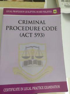 Law statute Criminal Procedure Code CLP LPQB