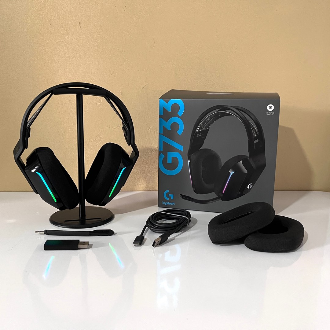 Logitech G733 Wireless RGB Gaming Headset w/ FREE Headphone Stand