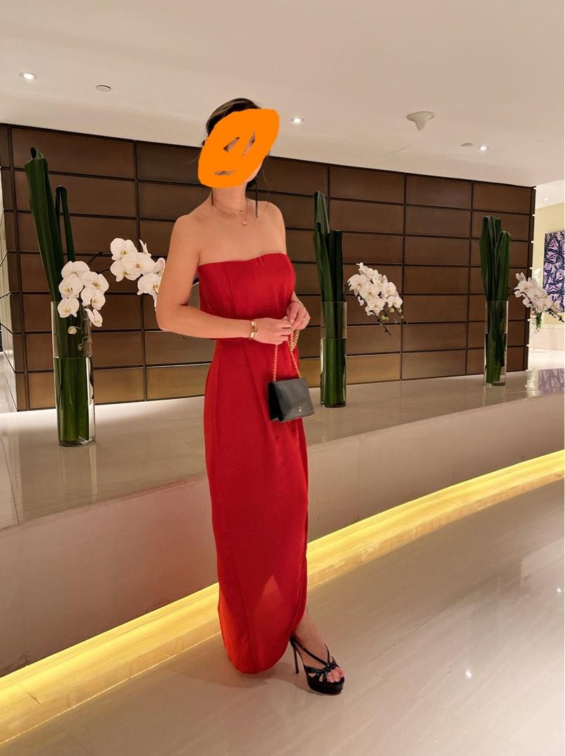 Bcbg red hotsell dress long