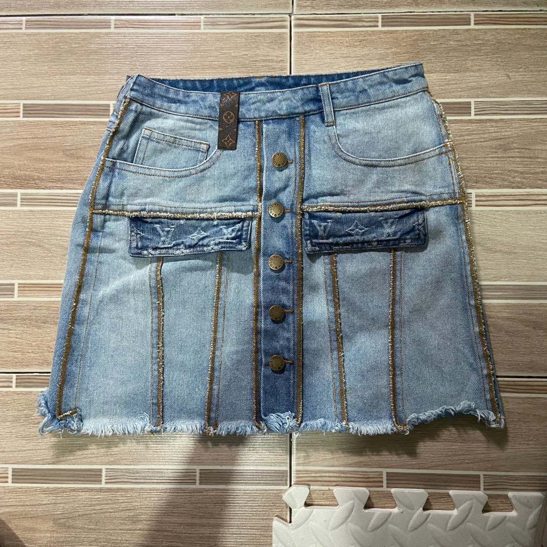 Louis Vuitton 2000s Denim Monogram Rare Mini Skirt · INTO