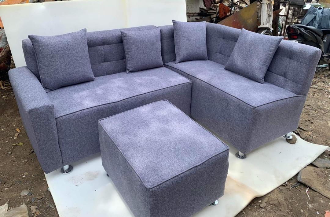 Lshape Sofa Set Medium (free ottoman & pillows), Furniture & Home