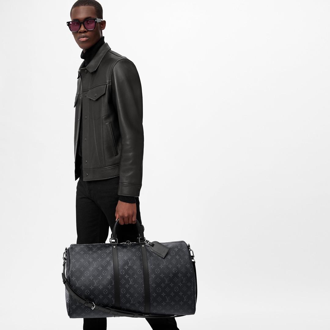 Louis Vuitton Keepall Bandouliere Monogram Eclipse 55 Black/Grey