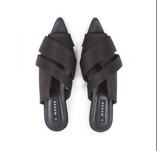 Mader Open Toe Mules Satin Black