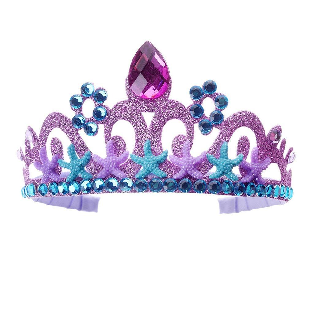 Mermaid Headband Crown Birthday Girl Sash Little Mermaid Party