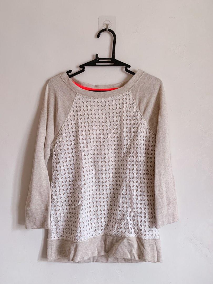 Merona grey eyelet sweater, Women's 