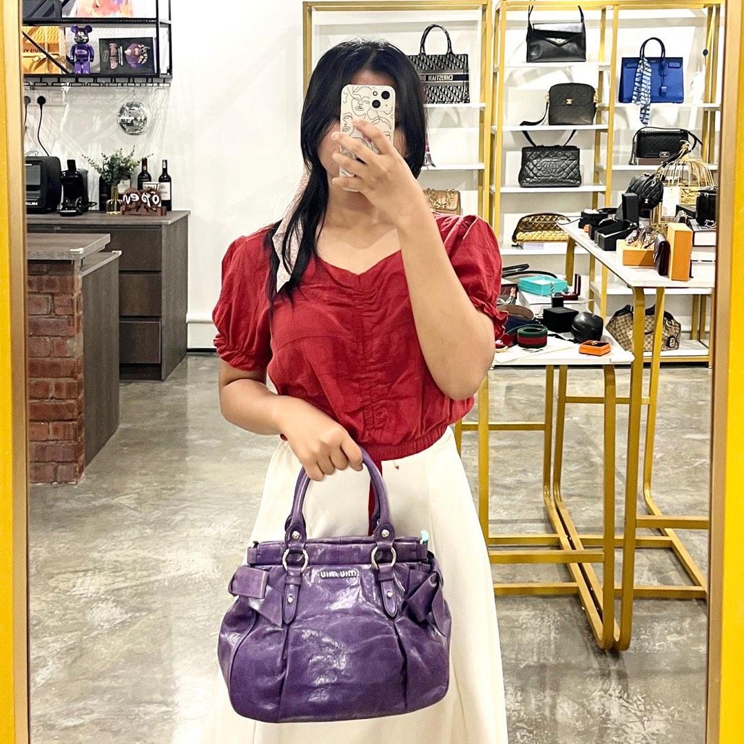 Miu miu mini bow bag, Luxury, Bags & Wallets on Carousell