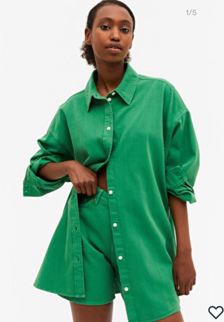 Monki denim shirt clearance