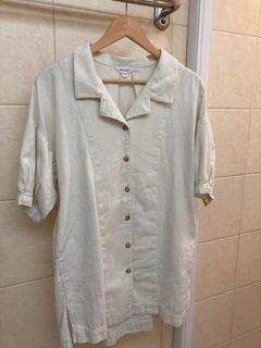 MOUSSY 米白長版襯衫