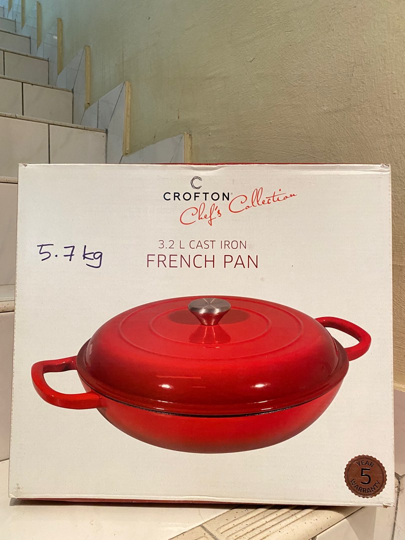 New Crofton 3.2L Cast Iron French Pan, Furniture & Home Living, Kitchenware & Tableware