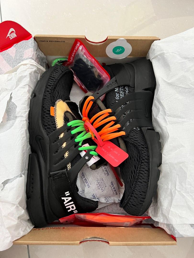 Off white presto black orange laces shop