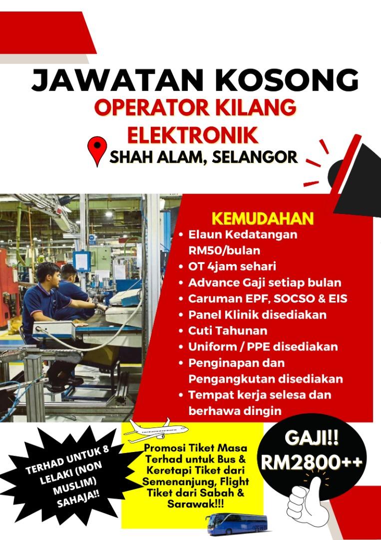 OPERATOR PENGELUARAN KILANG ELEKTRONIK, Jobs, Fulltime, Others on