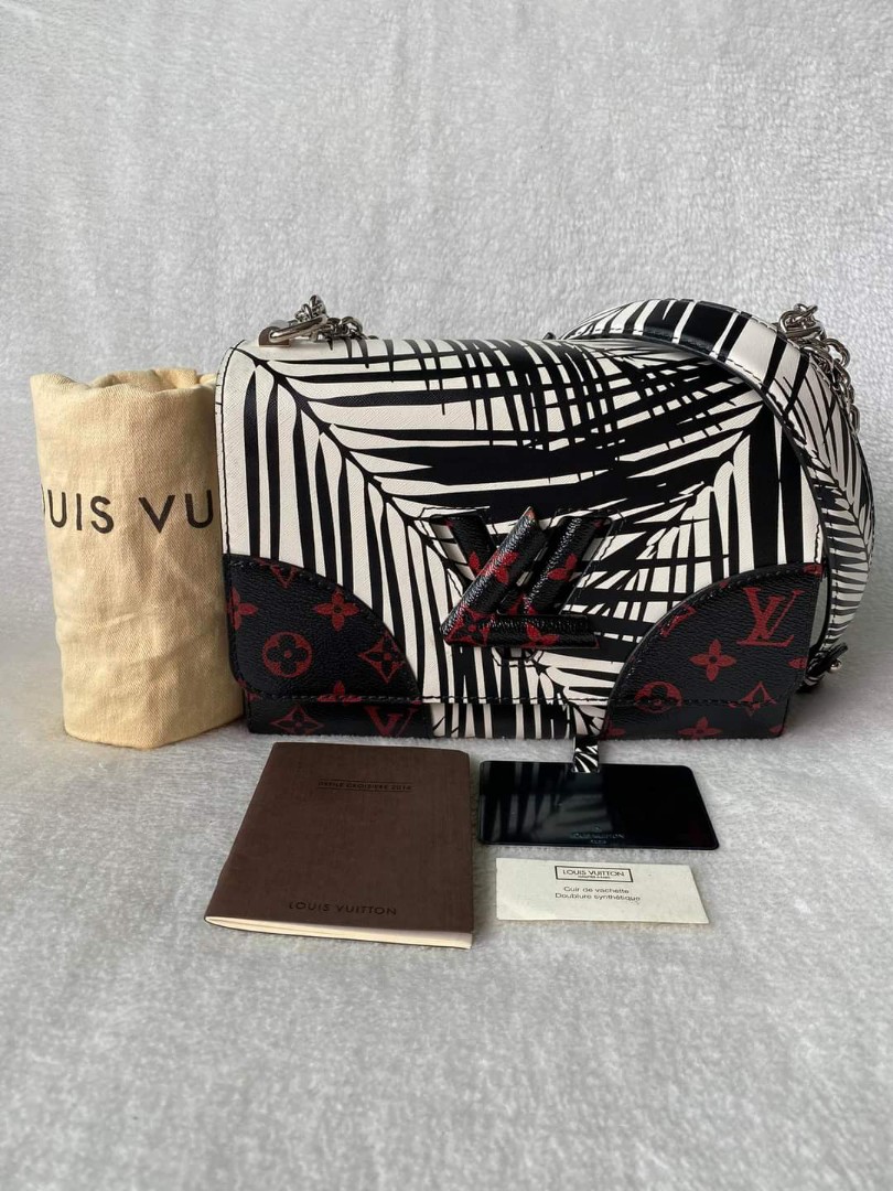 Pre-owned Louis Vuitton Chain Wallet Twist Palm Monogram Infrarouge Black  Multicolor