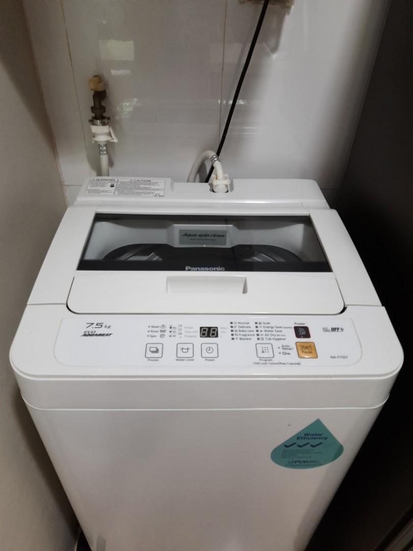 Panasonic 7.5kg Eco Aquabeat Top loader washing machine, TV & Home
