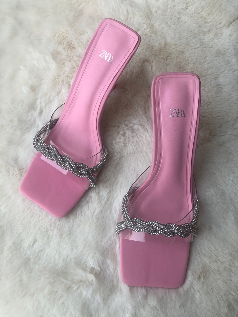 Pink Heels Zara, Women's Fashion, Footwear, Heels on Carousell