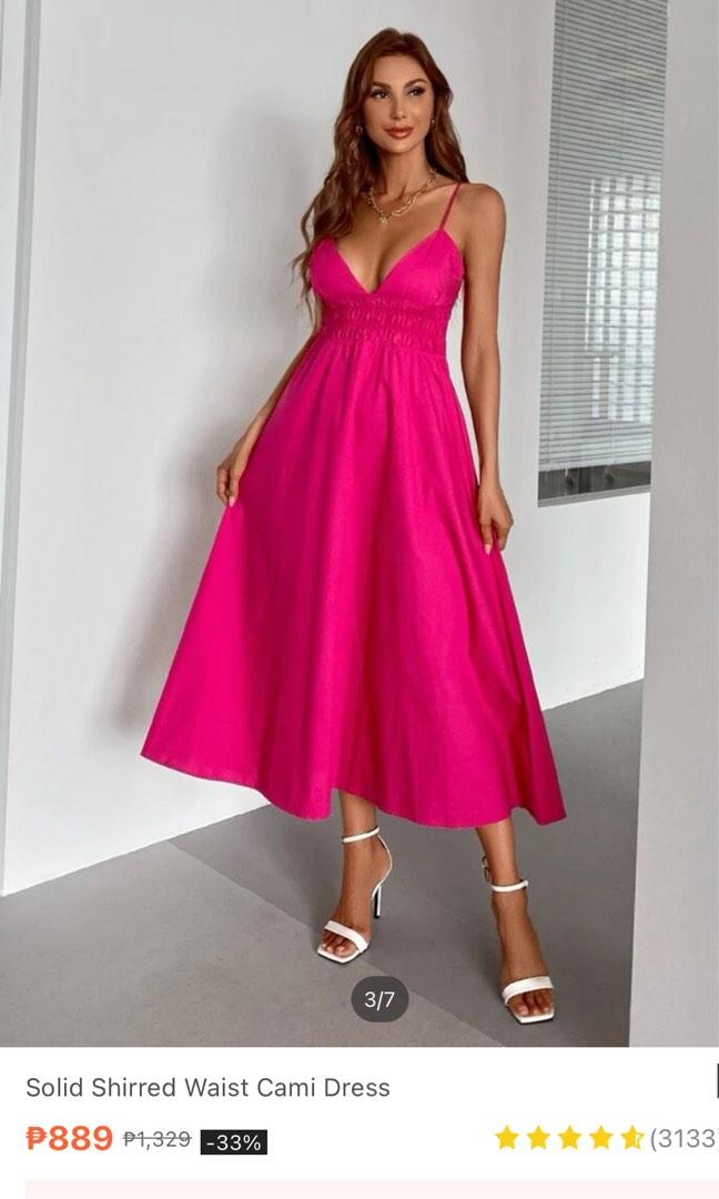 Pink Ruched Dress, Women's Fashion, Dresses & Sets, Dresses on Carousell