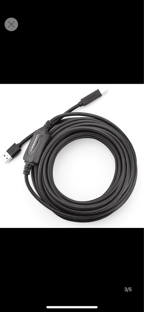 Printer cable 15m (Category: Cables & Adaptors) located in Singapore. Submitted by bensonliu88 (Listing ID 1190314834, Image 1). Description: Brand new Ugreen 15m usb2.0 active printer cable. Pls contact 98392457 for fast deal.