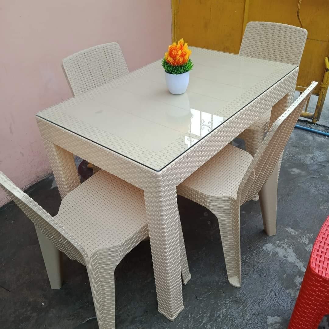 Rattan dining set tables (Category: Tables & Sets) located in Quezon City. Submitted by joycemanahan (Listing ID 1190139695, Image 1). Description: rattan dining sets available 2,4,6 seaters with or without glass are avail location novaliches quezon delivery with delivery charge open for bulk order kindly call or txt 09197697979 09950360047.