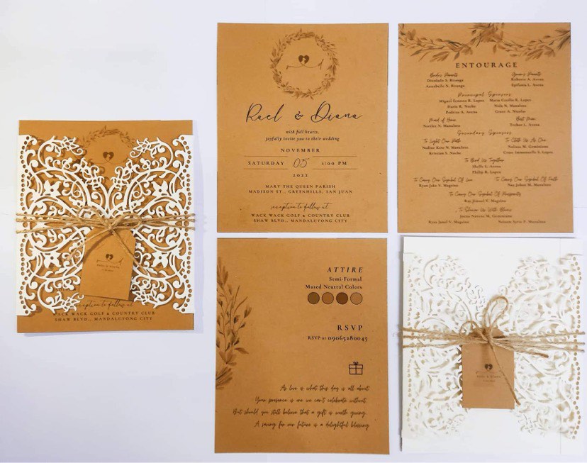 Rustic Wedding Invitation, Hobbies & Toys, Stationary & Craft, Art