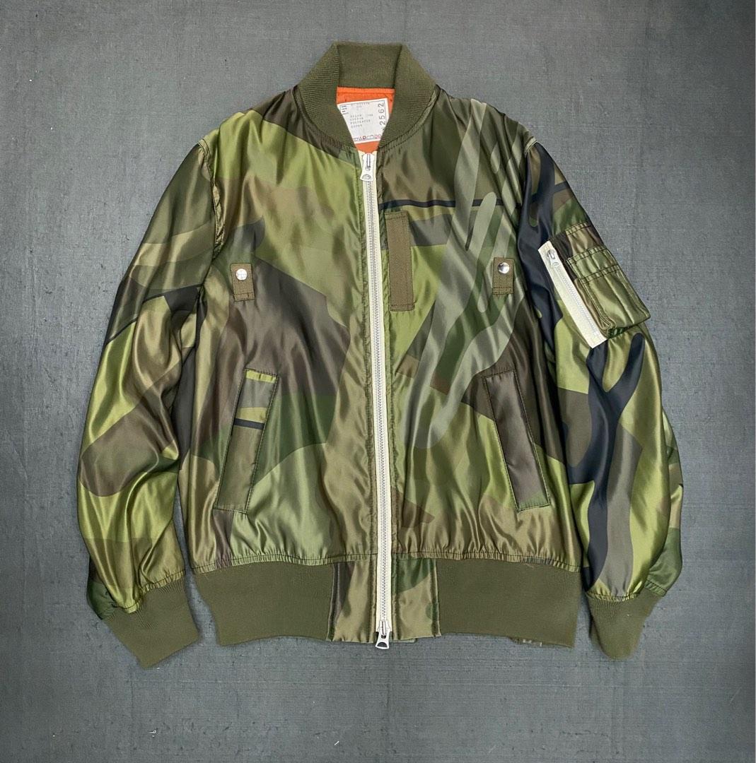 sacai x kaws Ma-1 jacket 99新2號, 男裝, 外套及戶外衣服- Carousell