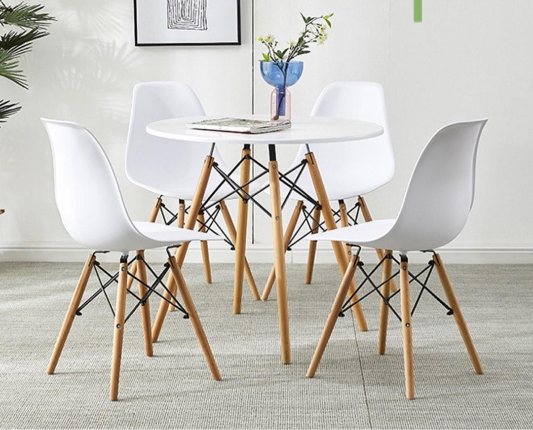 Scandinavian Nordic Dining table set/Coffee table (Category: Tables & Sets) located in Trece Martires City. Submitted by jackybells (Listing ID 1190272906, Image 1). Description: Nordic Dining table and Coffee table sets ✅round wood/glass dining table ✅rectangular wood/glass dining table ✅square wood/glass dining table ✅nordic chair - white, black, & gray ✅nordic padded chair - black only Mode of payment: COD, gcash, bank transfer Free delivery i